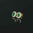 Silver Star Emerald Studs