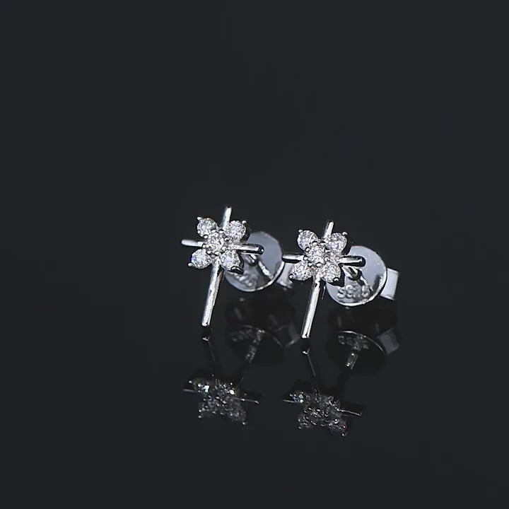 Cross Moissanite Studs