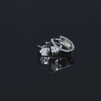 Silver Moissanite Huggie Earrings
