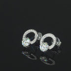 Silver Moissanite Stud Earrings