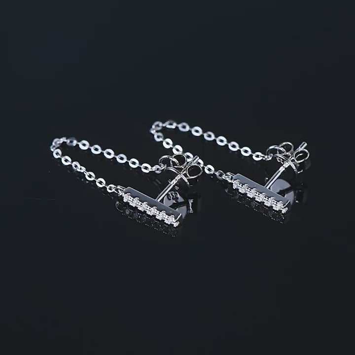 Silver Moissanite Dangle Earrings