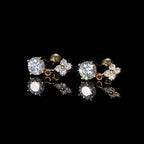 Floral Moissanite Dangle Earrings
