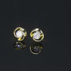 Silver Moissanite Flower Studs