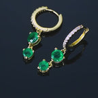 Emerald Dangle Hoops