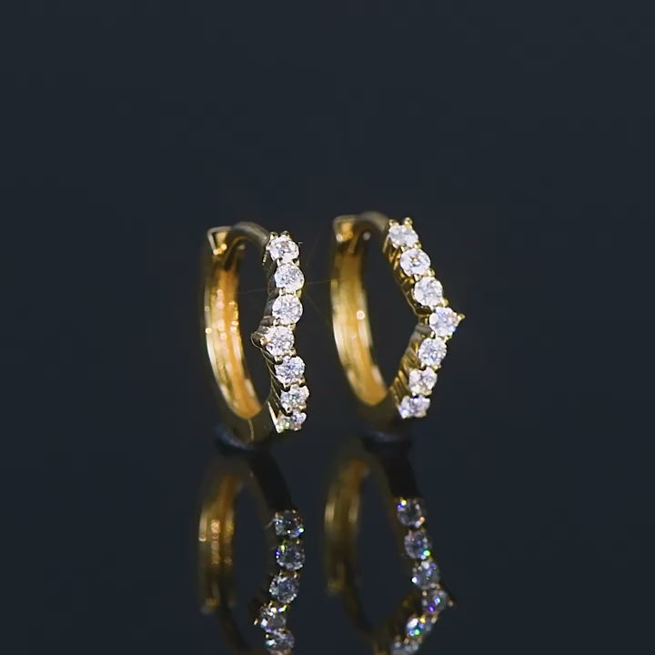 Gold Moissanite Hoop Earrings