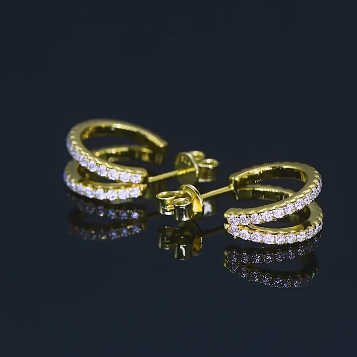Moissanite Silver Hoop Earrings