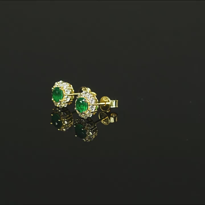 Emerald Star Silver Studs