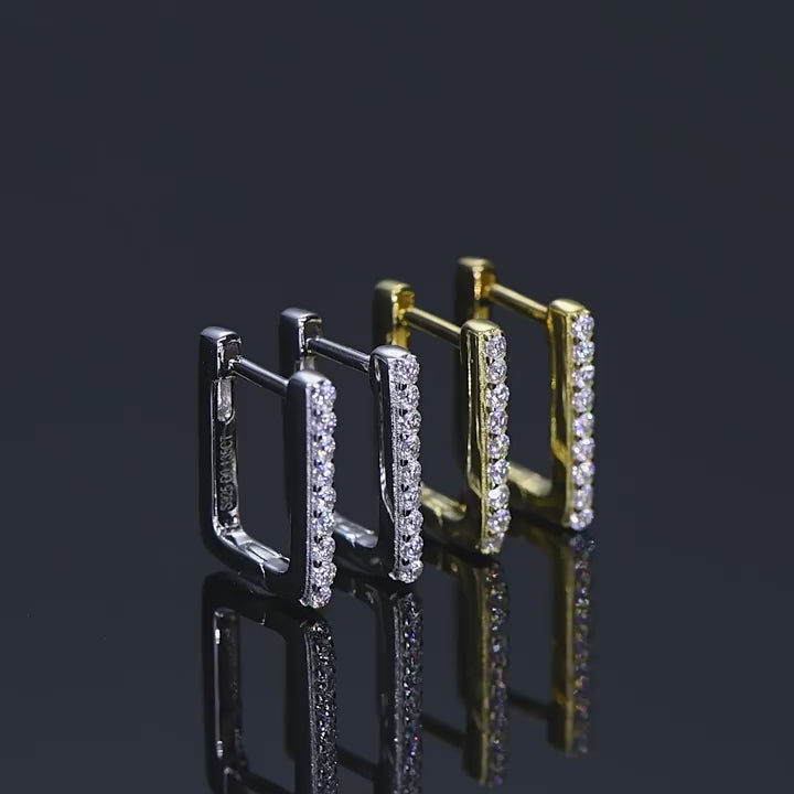 Luckinging Square Moissanite Stud Earrings