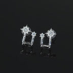 Silver Star Moissanite Studs