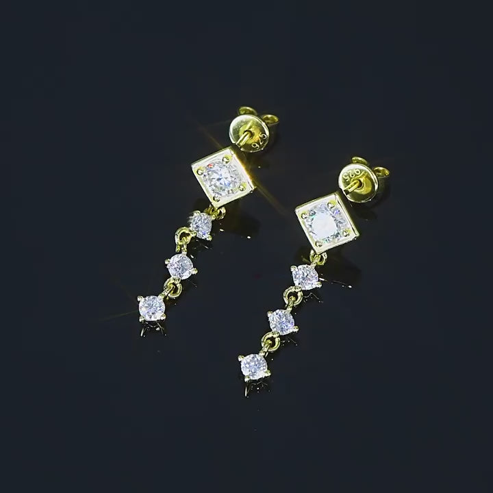 Luckinging Moissanite Chain Earrings