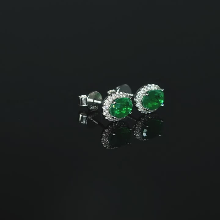 Star Emerald Hoop Earrings