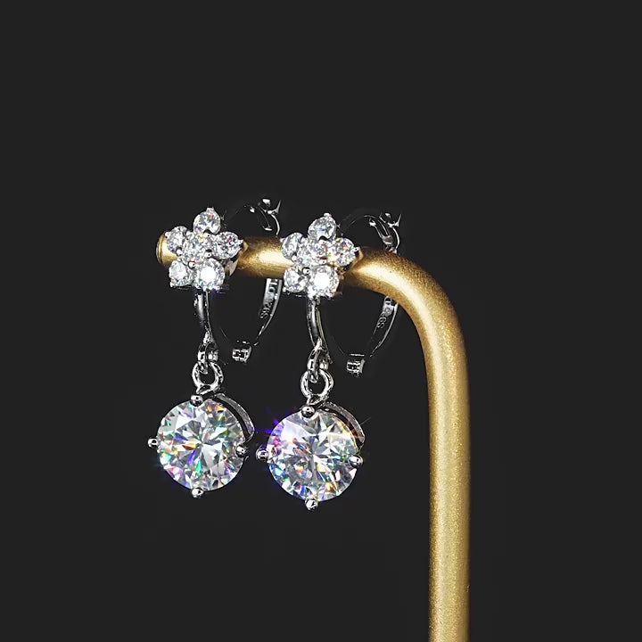Floral Moissanite Dangles