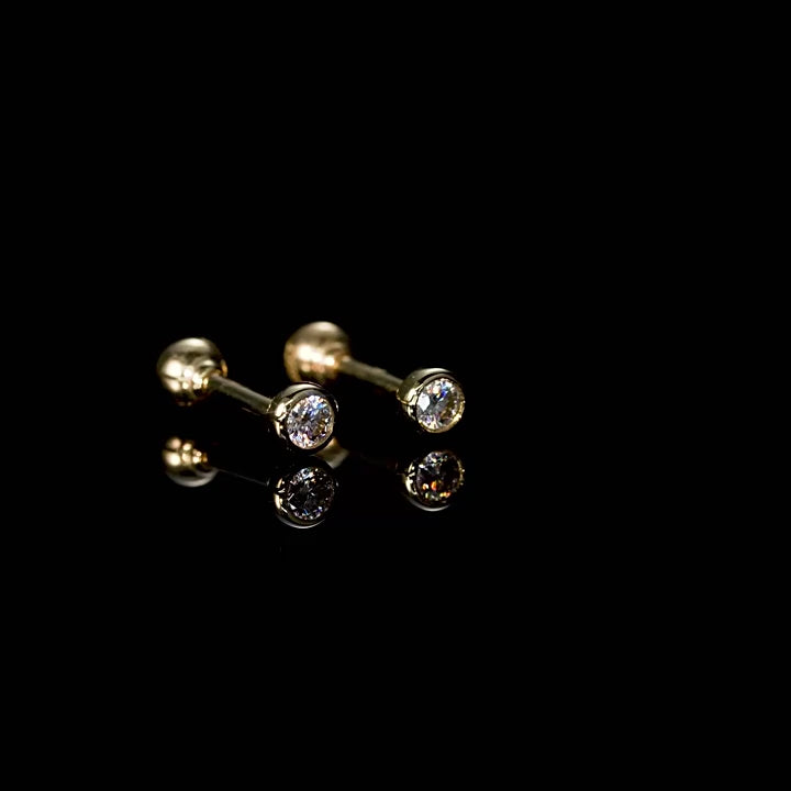 Gold Teardrop Moissanite Studs