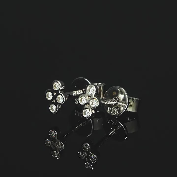 Flower Moissanite Studs