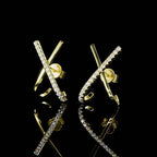X-Shape Moissanite Studs