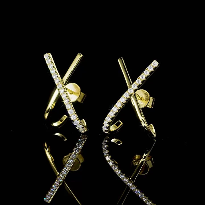 X-Shape Moissanite Studs