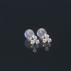 Gold Flower Moissanite Studs
