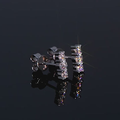 Sterling Silver Moissanite Flat Back Studs