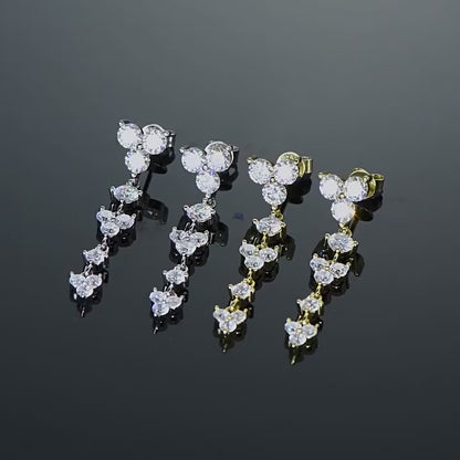 Sterling Silver Moissanite Teardrop Stud Earrings