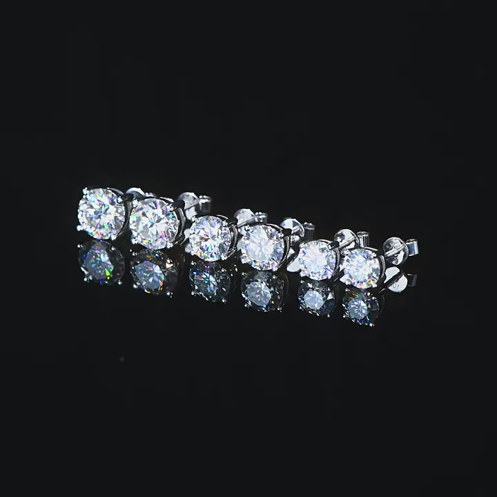 Flower Moissanite Gold Studs