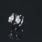 Silver Moissanite Hoop Earrings