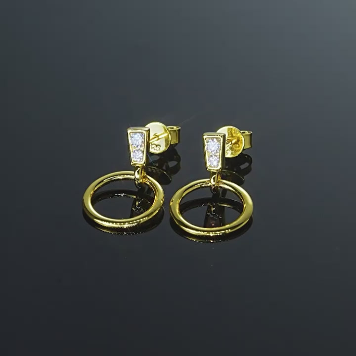 Gold Moissanite Dangle Earrings