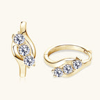 Geometric Moissanite Hoop Earrings -  -  Luckinging