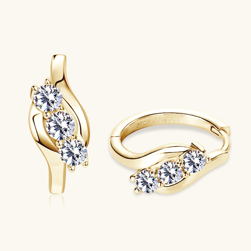 Geometric Moissanite Hoop Earrings -  -  Luckinging