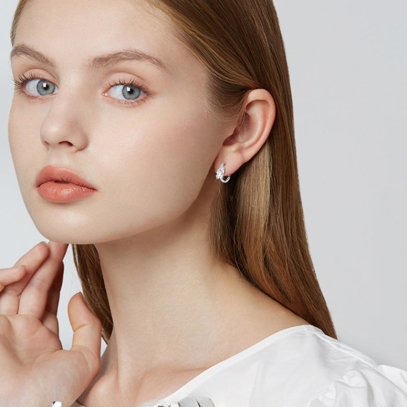 Geometric Moissanite Hoop Earrings -  -  Luckinging