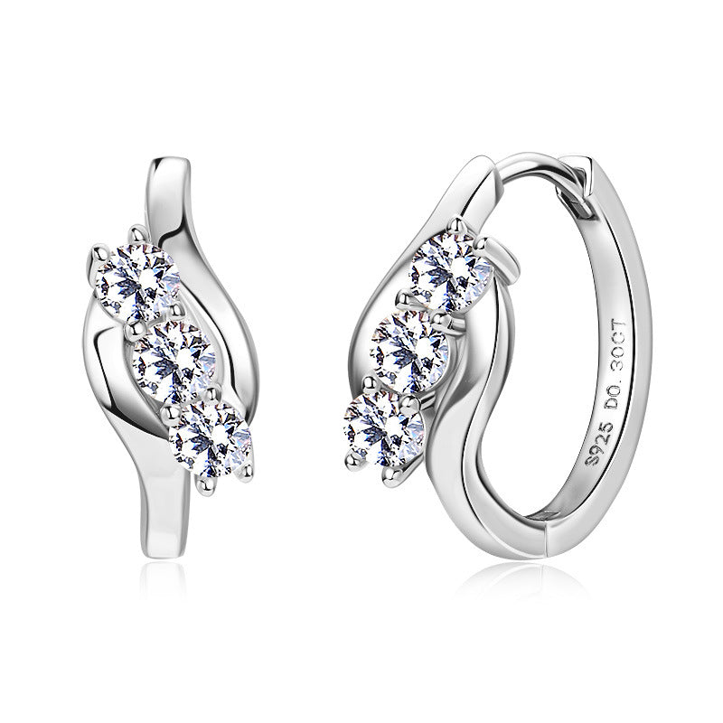 Geometric Moissanite Hoop Earrings -  -  Luckinging