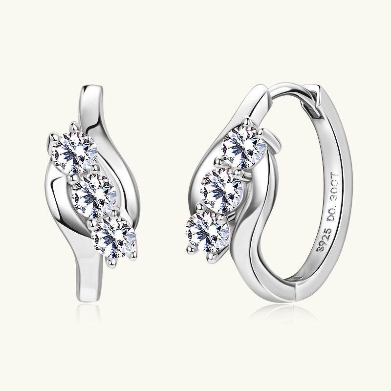 Geometric Moissanite Hoop Earrings -  -  Luckinging