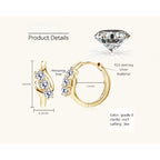 Geometric Moissanite Hoop Earrings -  -  Luckinging