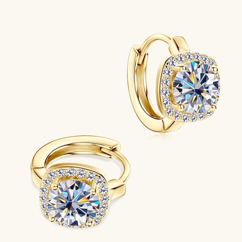 Close-up of hoop earrings showing quality and design