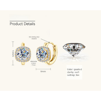 Product collection display featuring sterling silver moissanite jewelry