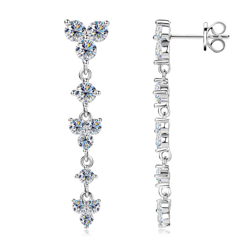 Elegant gift box packaging for silver moissanite studs