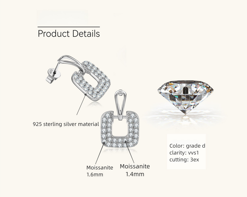 Backside detail of sterling silver dangle earring
