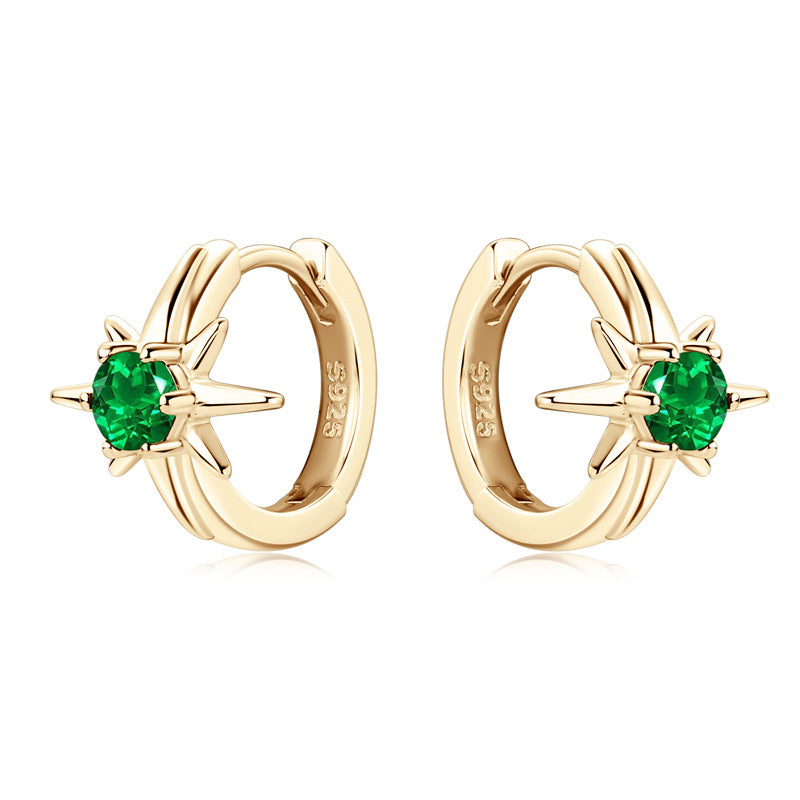 Back view of huggie earrings showing comfortable clasp design and gold finish