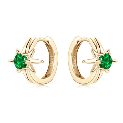 Back view of huggie earrings showing comfortable clasp design and gold finish