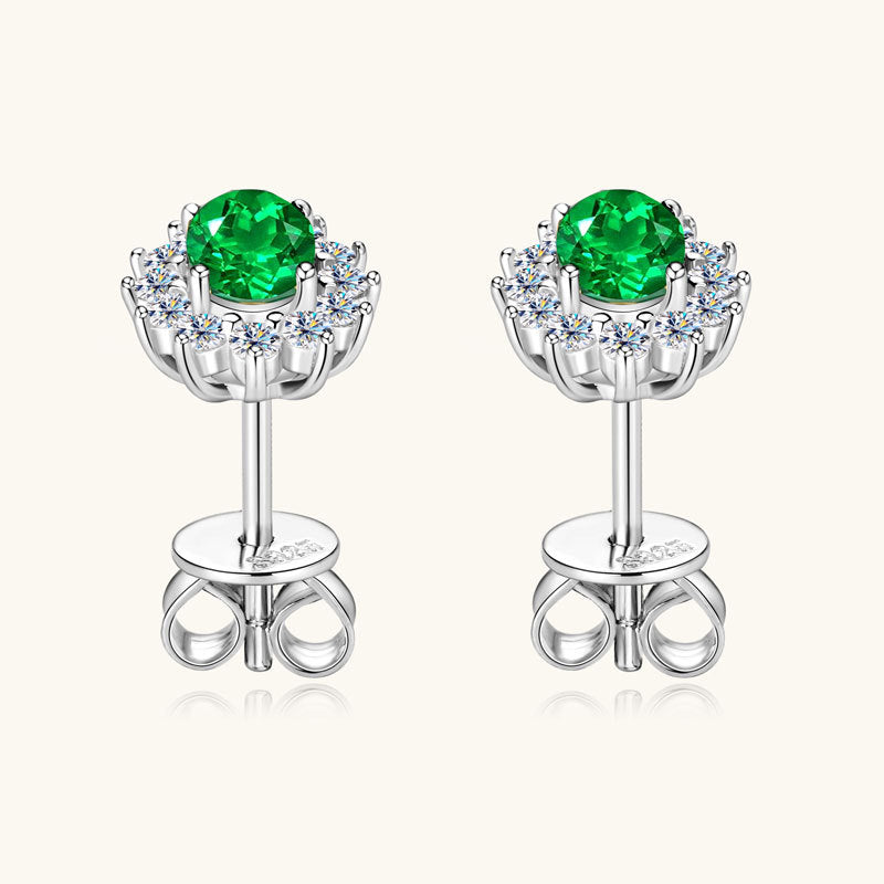 Sterling silver star stud from top view
