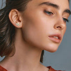 High detail star pattern moissanite earring photo 11