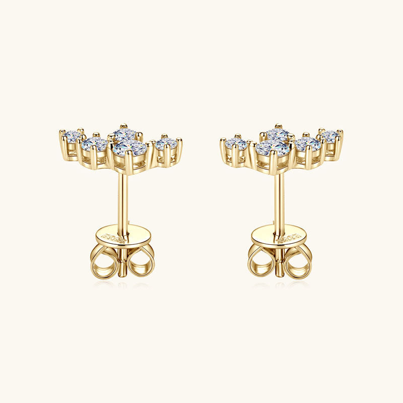 S925 silver circular star moissanite earrings angle view 3