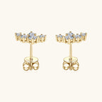 S925 silver circular star moissanite earrings angle view 3