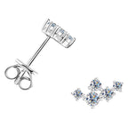 Hypoallergenic star pattern moissanite earring front view 5