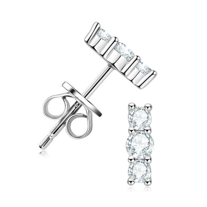 Sterling silver flat back earring posts demonstrating comfortable design for sensitive ears