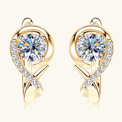 Sterling silver huggie hoop earrings with gold plating main product view