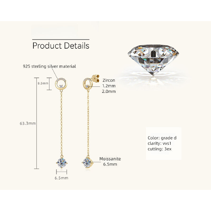 Luxury jewelry packaging showcasing Luckinging sterling silver moissanite earrings