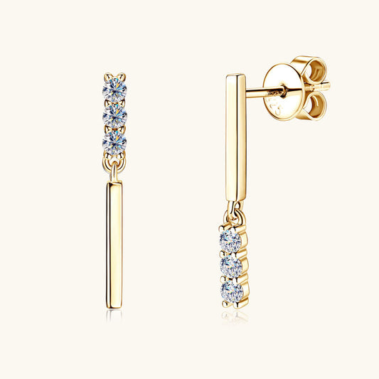 Sterling silver moissanite huggie hoop earrings with brilliant round stones and flat back design for women