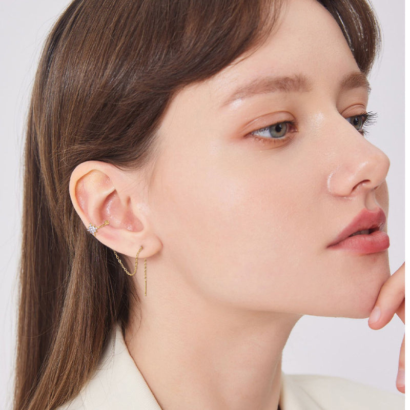 Brilliant light reflection in sterling silver moissanite stud earrings sparkle