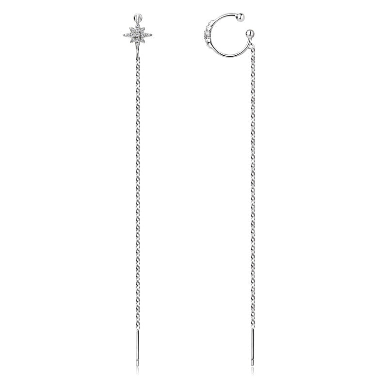Flat back design view of sterling silver moissanite stud earrings comfort fit
