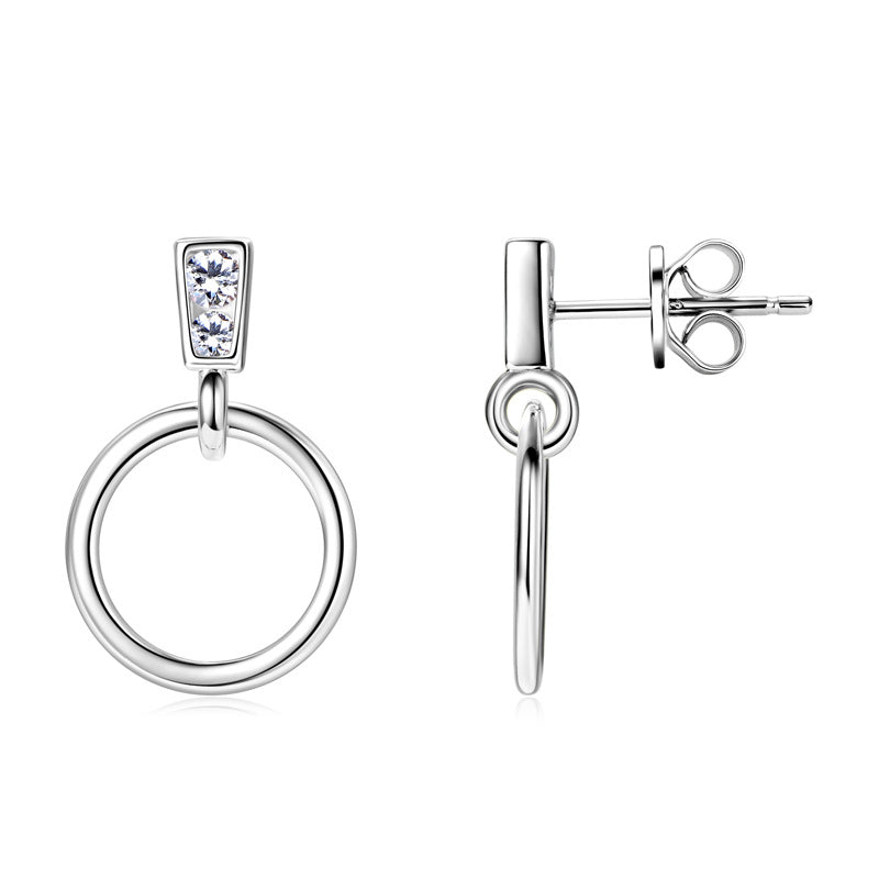 Close-up of the hypoallergenic sterling silver posts